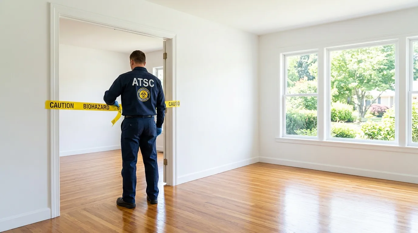 Certified biohazard cleanup crew performing Decomposition Cleanup in Northwood